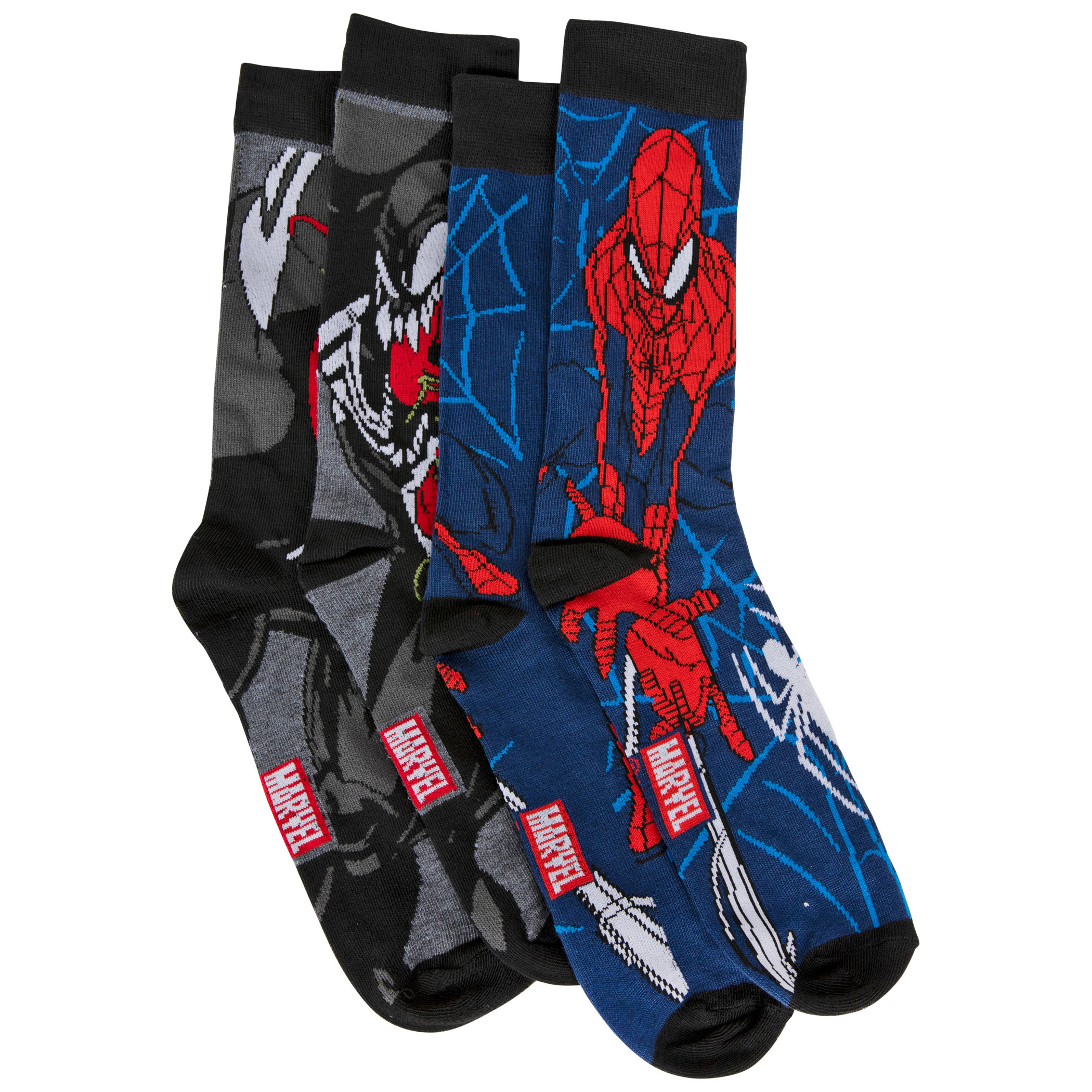 Spider-Man And Venom Characters 2-Pack Crew Socks
